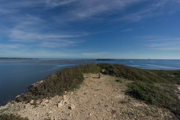 Au sommet du pic des Pierres Blanches, étang de la Sèche, île de Saint-Lucie, étang de l'Ayrolle