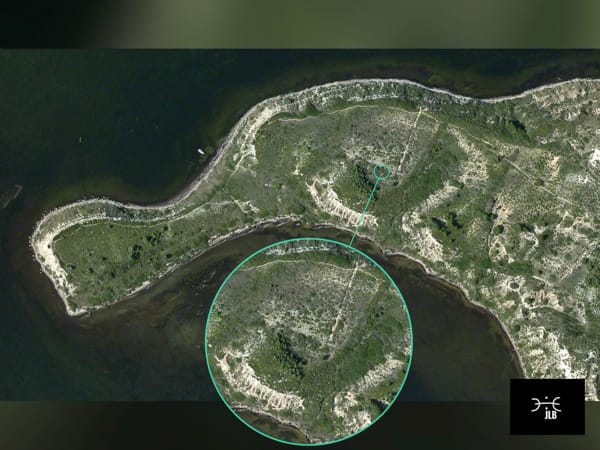 Photographie aérienne de l'île de l'Aute