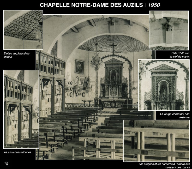 La nef et le choeur de la Chapelle en 1950