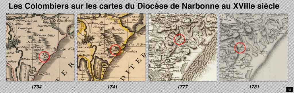 Les cartes anciennes et les Colombiers au XVIII<sup>e</sup> siècle.