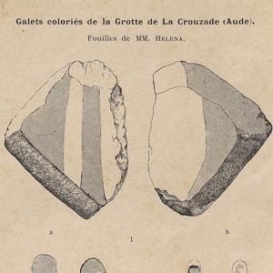 Galet Coloriés (Azilien) de la Grotte de la Crouzade