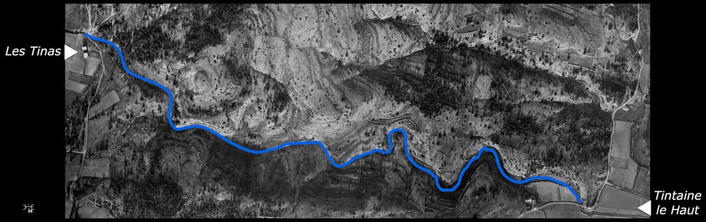 Les gorges entre Tintaine le Haut et les Tinas en 1963 © IGN