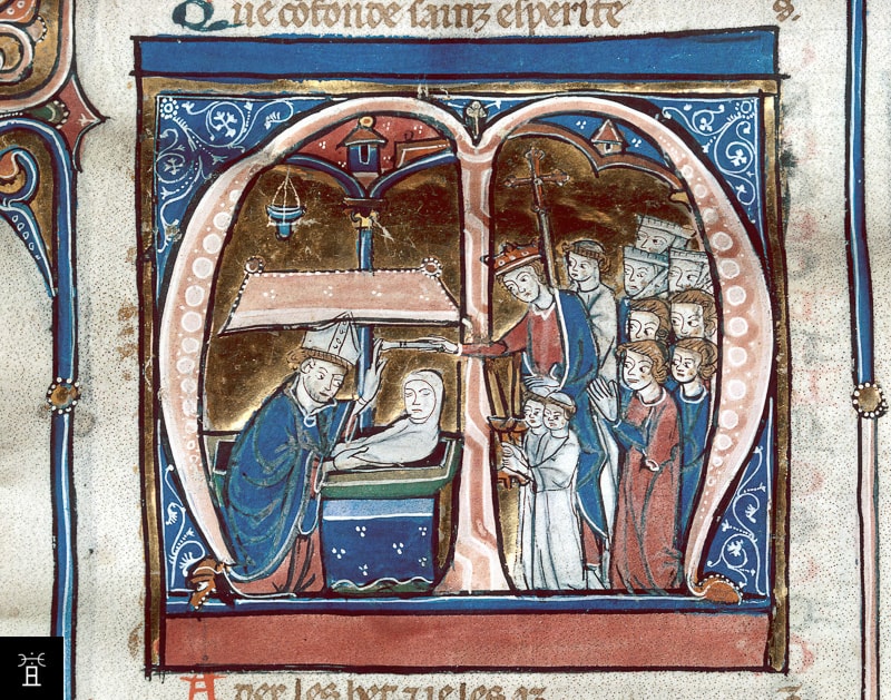 Besançon MS 0551 f°102 Gautier de Coinci, Miracles de Notre Dame, XIII<sup>e</sup> siècle