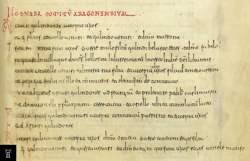 Codex Rotense, Généalogies de Roda, Item genera comitum Aragonensium, f°192r