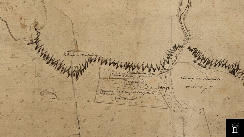 Territoire de Montolieu, carte Barthes XVIIIe s.