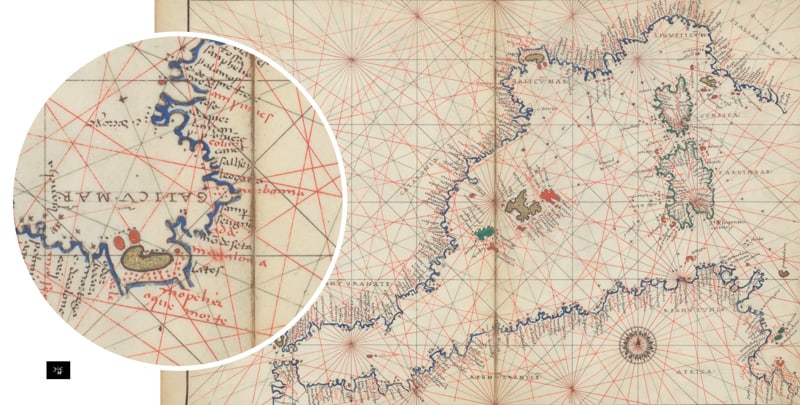 Atlas portulan attribué à Battista Agnese. Petit portulan, avec légendes latines et italiennes, 1536-1554  © BNF