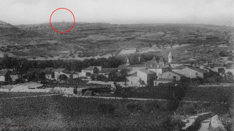 Le village d'Armissan et le moulin de Rossignol dans les années 1915