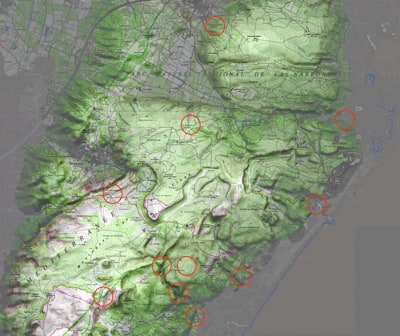 Emplacements des lieux cités © IGN