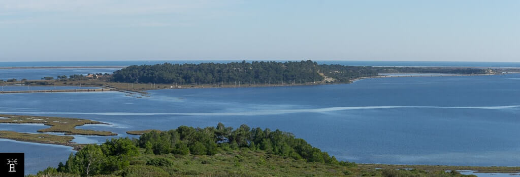 Etang de Bages-Sigean | Île de Sainte-Lucie, Depuis le pic des Pierres Blanches dans l'île de l'Aute