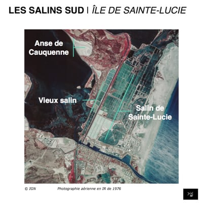 Les salins de Saint-Lucie © IGN 1976